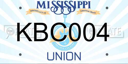 KBC004 Mississippi License Plate