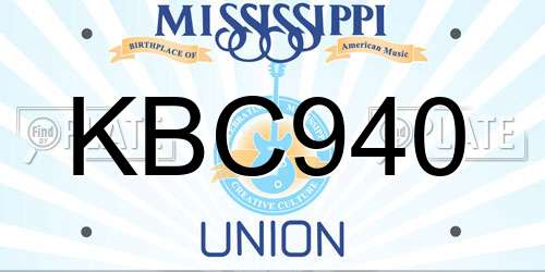 KBC940 Mississippi License Plate