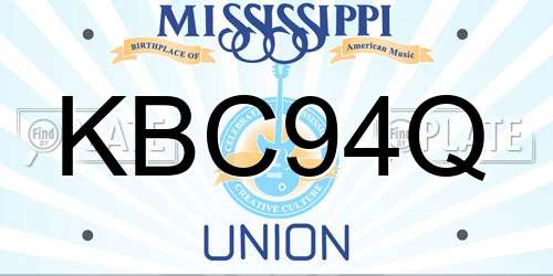 KBC94Q Mississippi License Plate