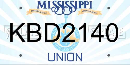 KBD2140 Mississippi License Plate