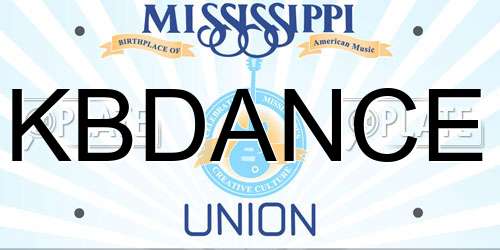 KBDANCE Mississippi License Plate