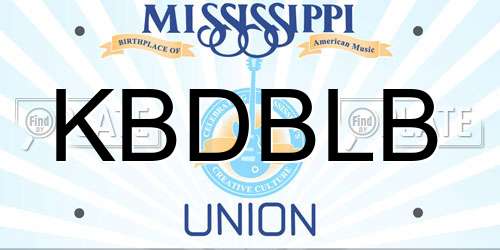 KBDBLB Mississippi License Plate