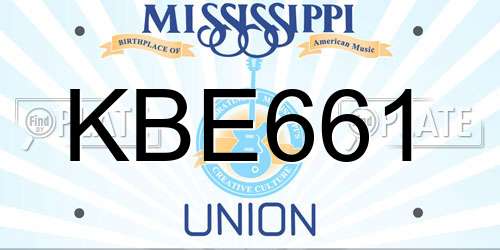 KBE661 Mississippi License Plate