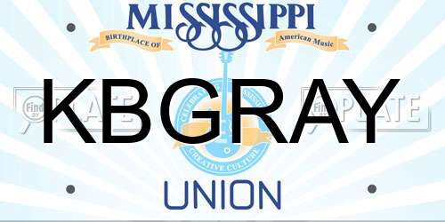 KBGRAY Mississippi License Plate