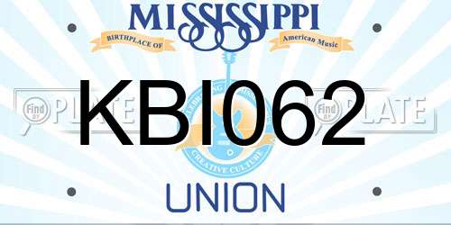 KBI062 Mississippi License Plate