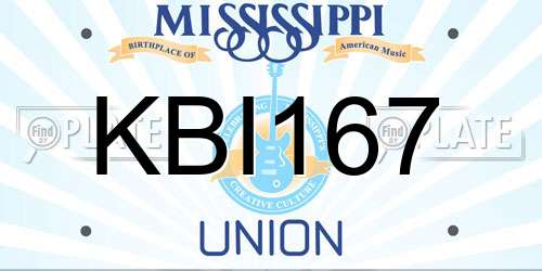KBI167 Mississippi License Plate