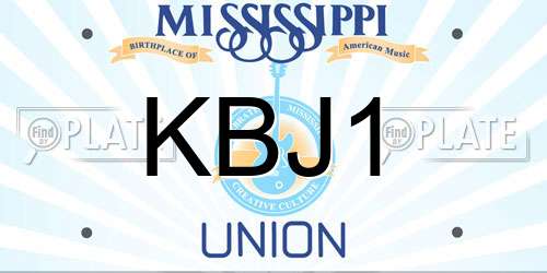 KBJ1 Mississippi License Plate