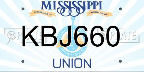 KBJ660 Mississippi License Plate