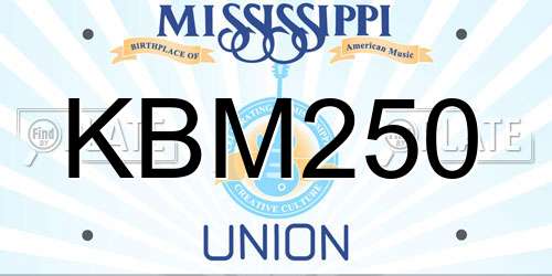 KBM250 Mississippi License Plate