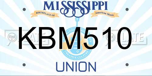 KBM510 Mississippi License Plate