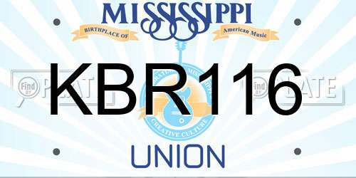 KBR116 Mississippi License Plate
