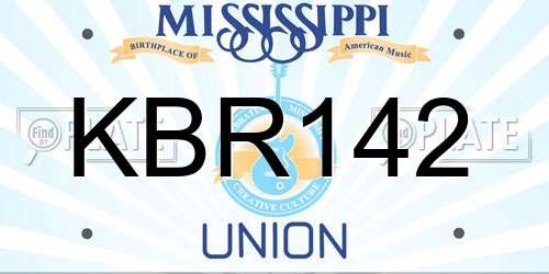 KBR142 Mississippi License Plate