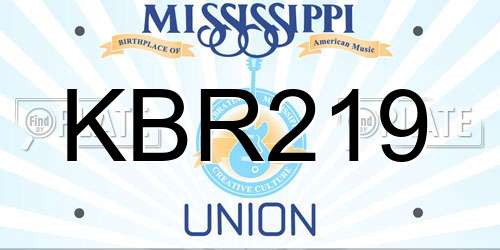 KBR219 Mississippi License Plate