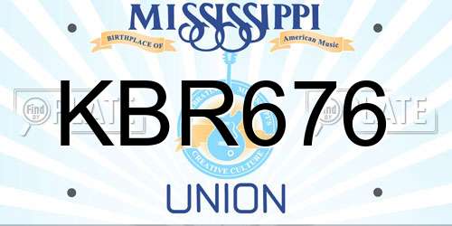 KBR676 Mississippi License Plate
