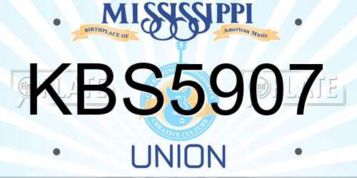 KBS5907 Mississippi License Plate