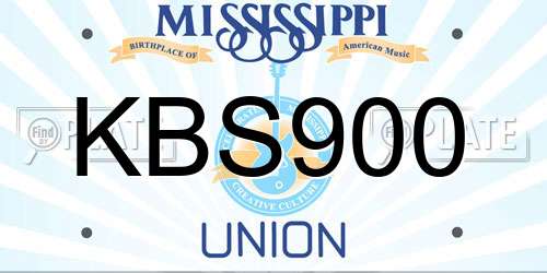KBS900 Mississippi License Plate