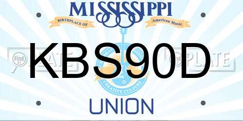 KBS90D Mississippi License Plate