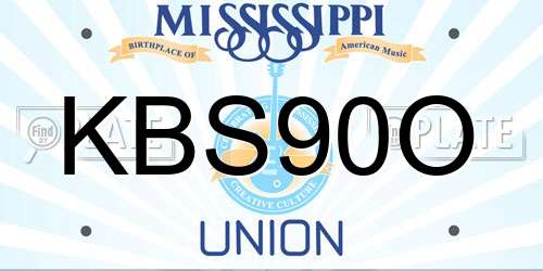 KBS90O Mississippi License Plate
