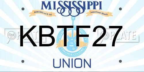 KBTF27 Mississippi License Plate