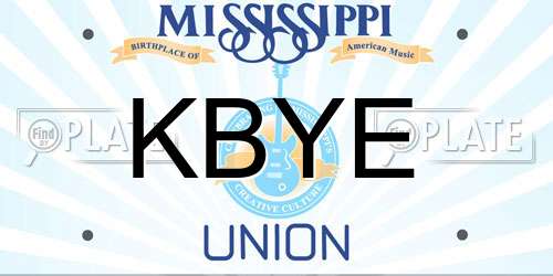 KBYE Mississippi License Plate