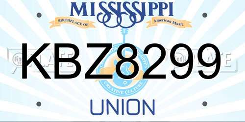 KBZ8299 Mississippi License Plate