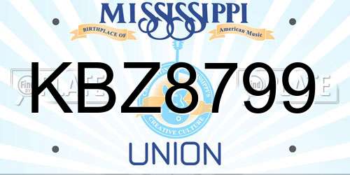 KBZ8799 Mississippi License Plate