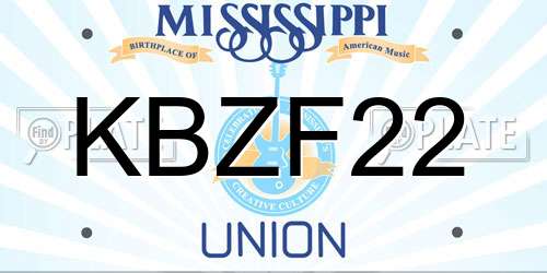 KBZF22 Mississippi License Plate