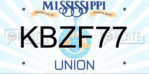 KBZF77 Mississippi License Plate