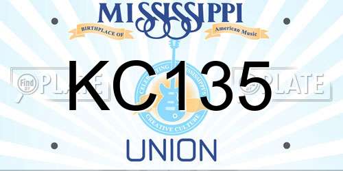 KC135 Mississippi License Plate
