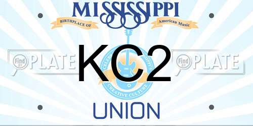 KC2 Mississippi License Plate