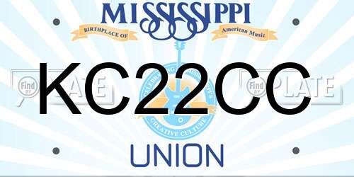 KC22CC Mississippi License Plate