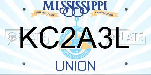 KC2A3L Mississippi License Plate