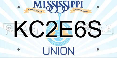 KC2E6S Mississippi License Plate