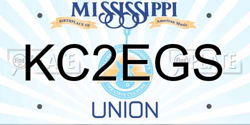 KC2EGS Mississippi License Plate