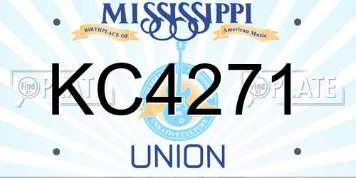 KC4271 Mississippi License Plate