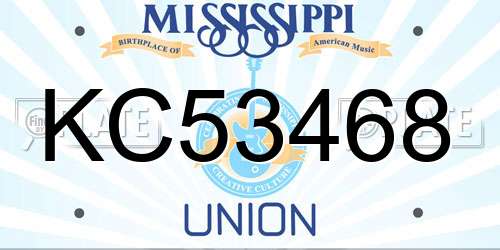 KC53468 Mississippi License Plate