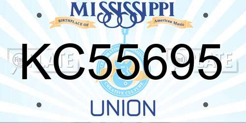 KC55695 Mississippi License Plate