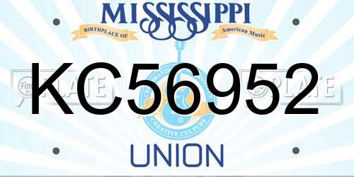 KC56952 Mississippi License Plate