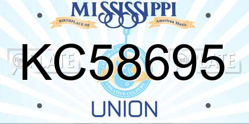 KC58695 Mississippi License Plate