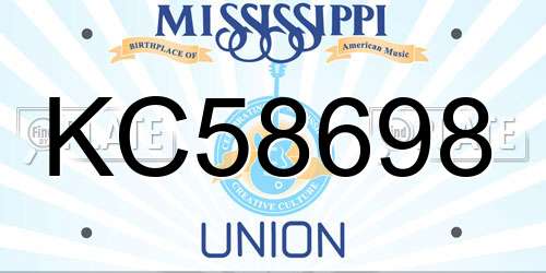KC58698 Mississippi License Plate