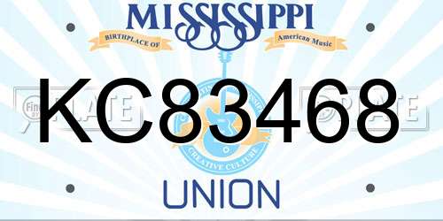 KC83468 Mississippi License Plate
