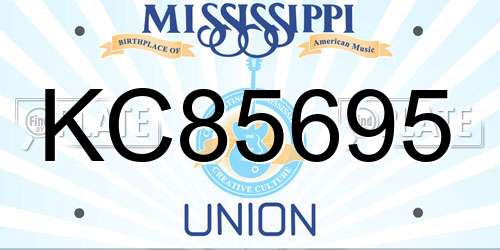 KC85695 Mississippi License Plate
