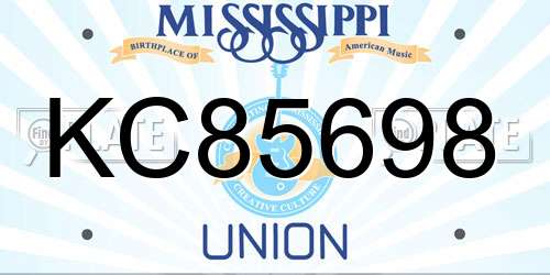 KC85698 Mississippi License Plate