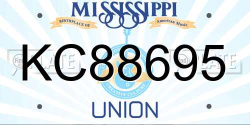 KC88695 Mississippi License Plate
