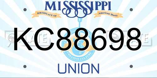 KC88698 Mississippi License Plate