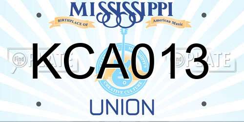 KCA013 Mississippi License Plate