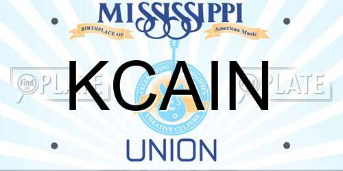 KCAIN Mississippi License Plate
