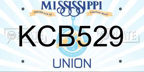 KCB529 Mississippi License Plate