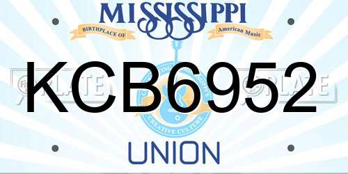 KCB6952 Mississippi License Plate