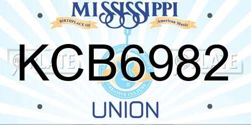 KCB6982 Mississippi License Plate